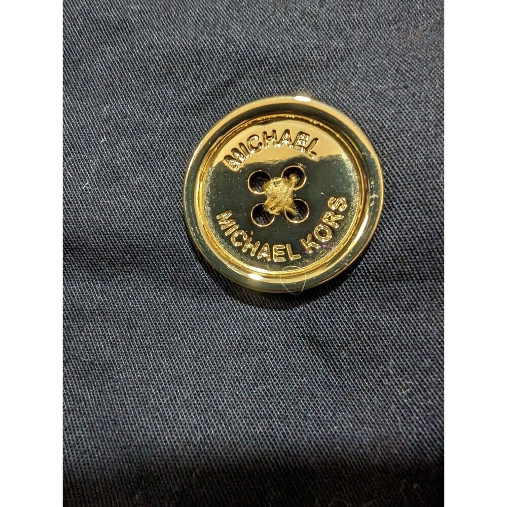 Michael‎ Kors Medium Black Peplum Jacket Blazer With Double Breasted Gold Button - Picture 6 of 6